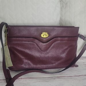 Etienne Aigner Classic Leather Burgundy Shoulder Bag